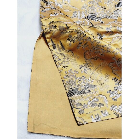 Asian Gold Kimono ? with pants, Robe Jacket Suit Made in Japan size S - Picture 9 of 14